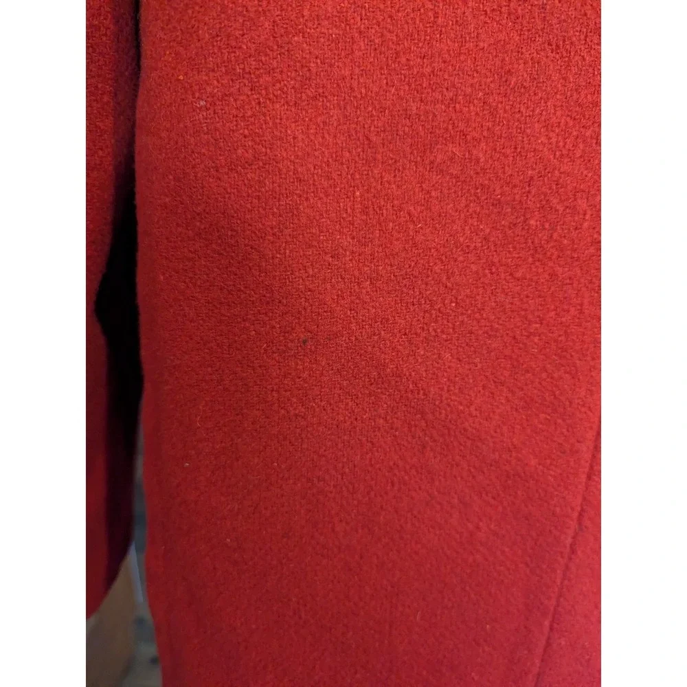 Vintage Shari Love Red Wool Blend Double Breasted‎ Coat Classic Pocket Winter